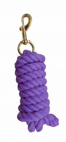 9ft Cotton lead rope with brass plated snap.