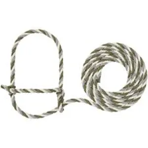 AC35-7900--434 Halter Rope Cattle - White/Hunter Green/Grey