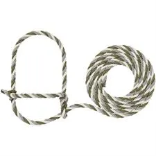AC35-7900--434 Halter Rope Cattle - White/Hunter Green/Grey