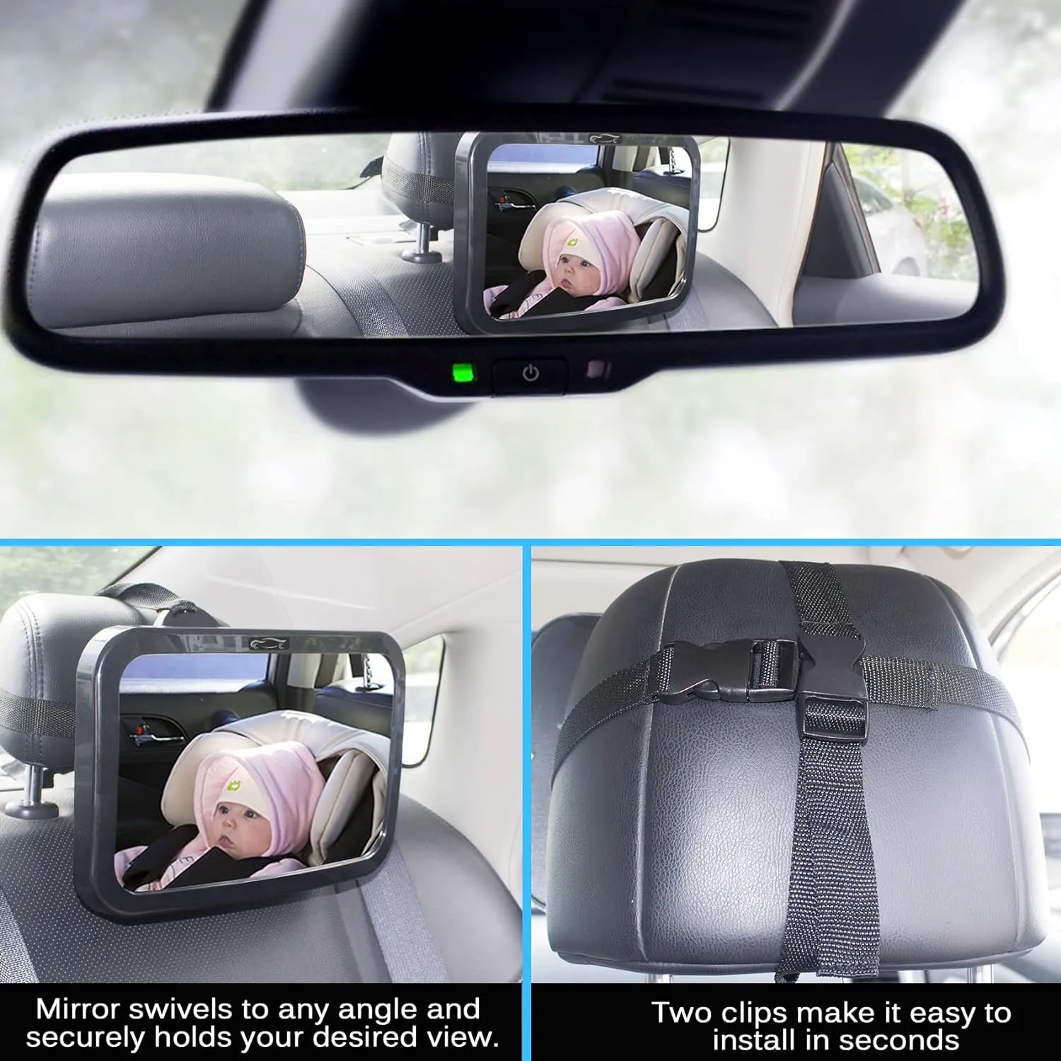 Adjustable Baby Rear-Facing Car Seat Mirror