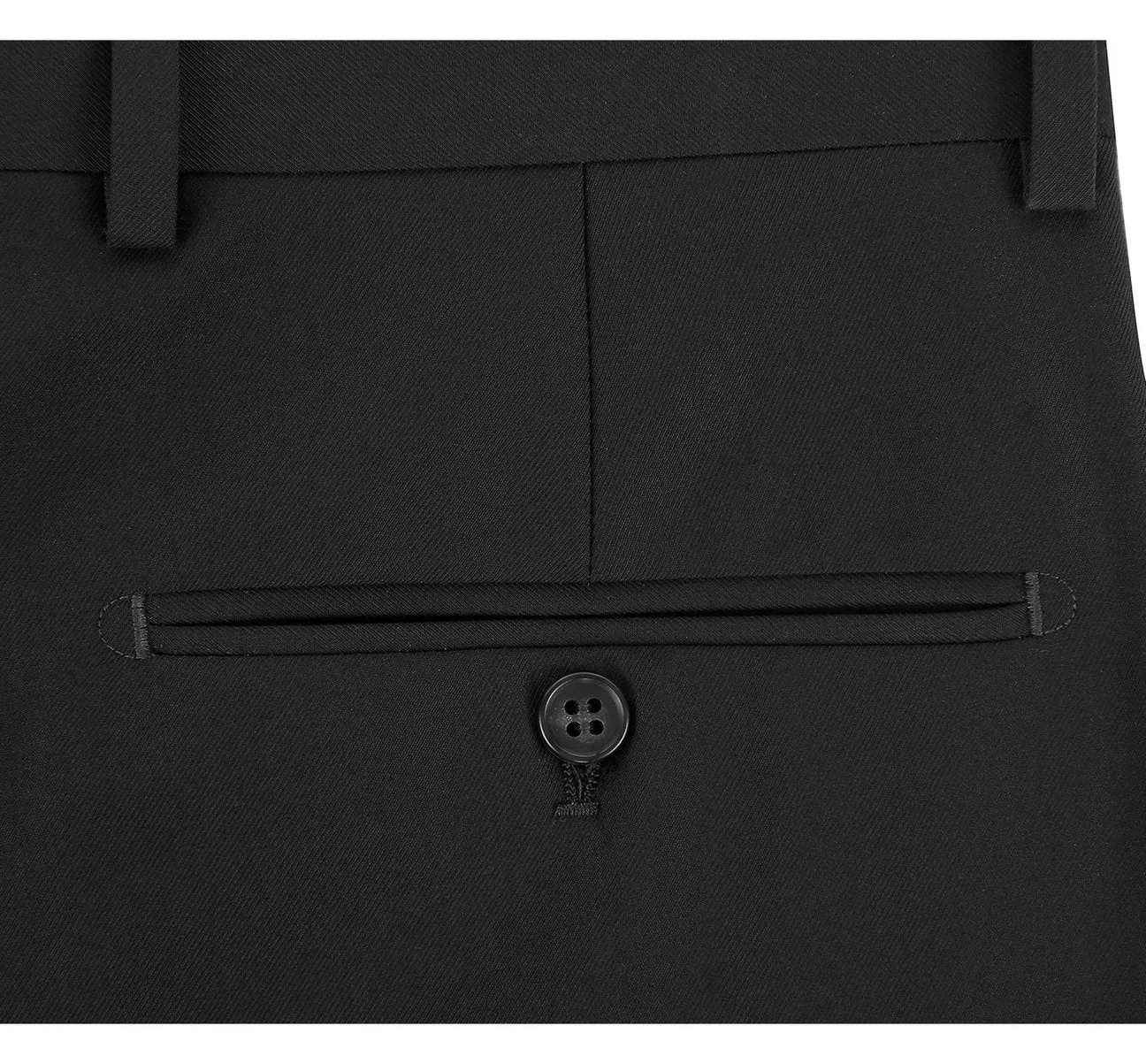 Alessandro Vitello by Renoir Black Classic Fit Flat Front Suit Separate Pants 201-1