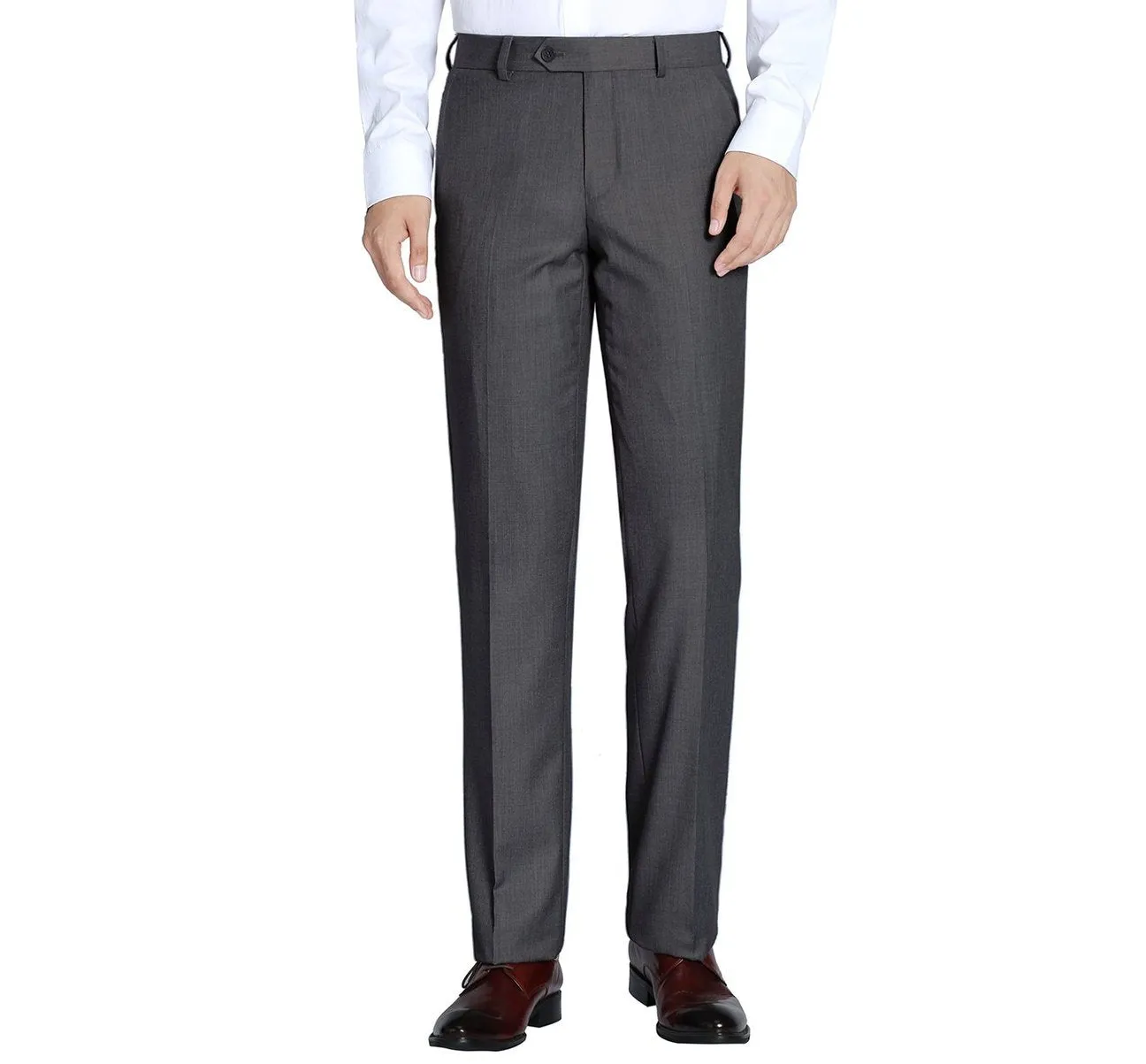 Alessandro Vitello by Renoir Charcoal Slim Fit Flat Front Suit Separate Pants 202-1