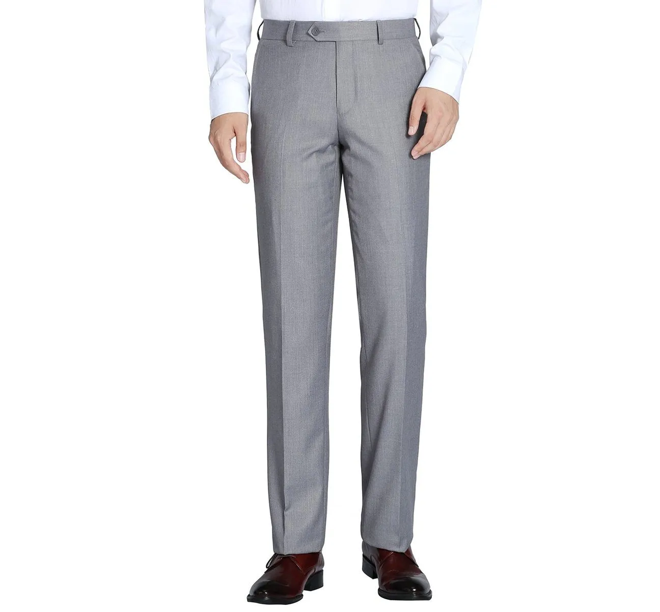 Alessandro Vitello by Renoir Grey Slim Fit Flat Front Suit Separate Pants 202-2