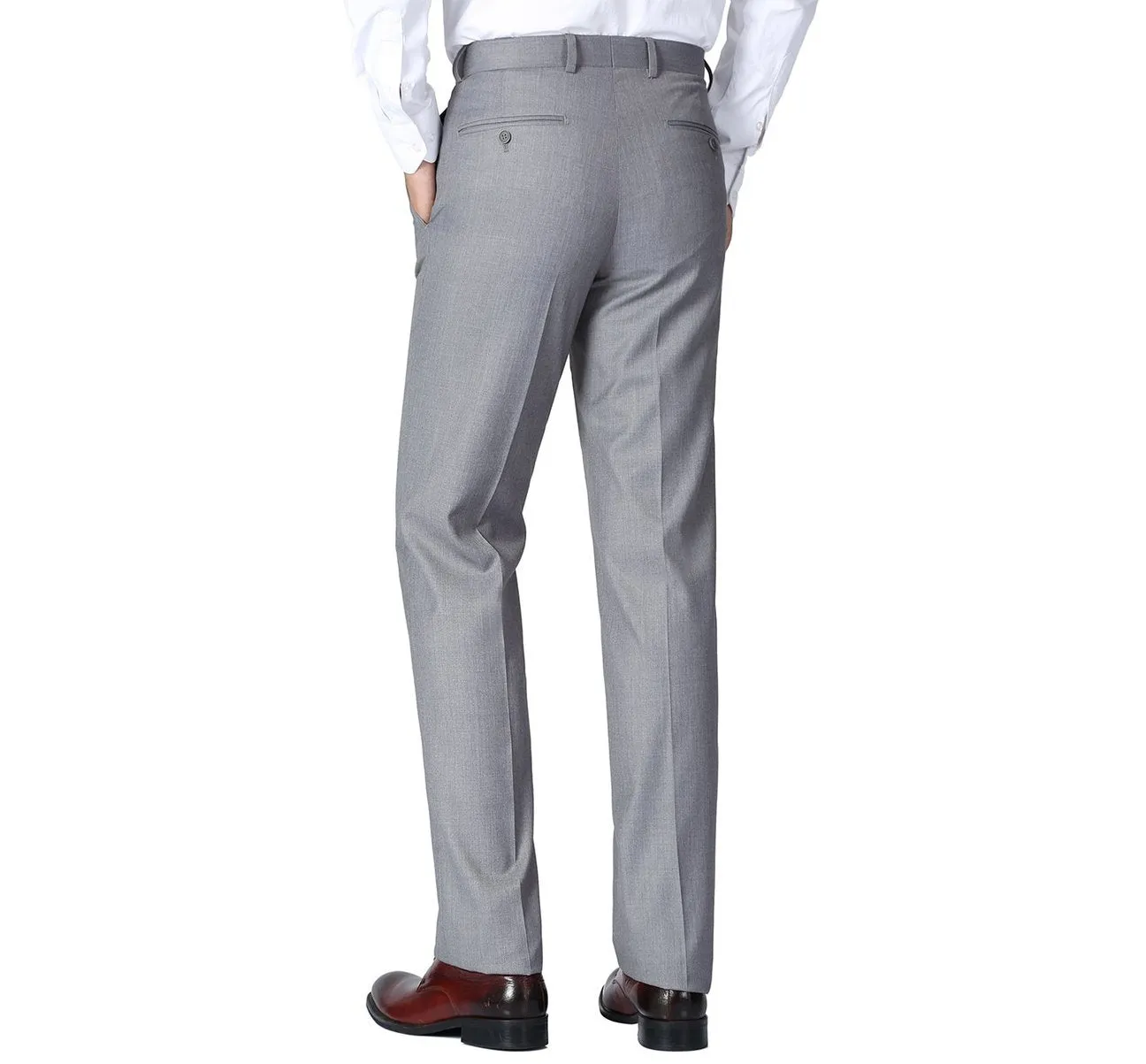 Alessandro Vitello by Renoir Grey Slim Fit Flat Front Suit Separate Pants 202-2