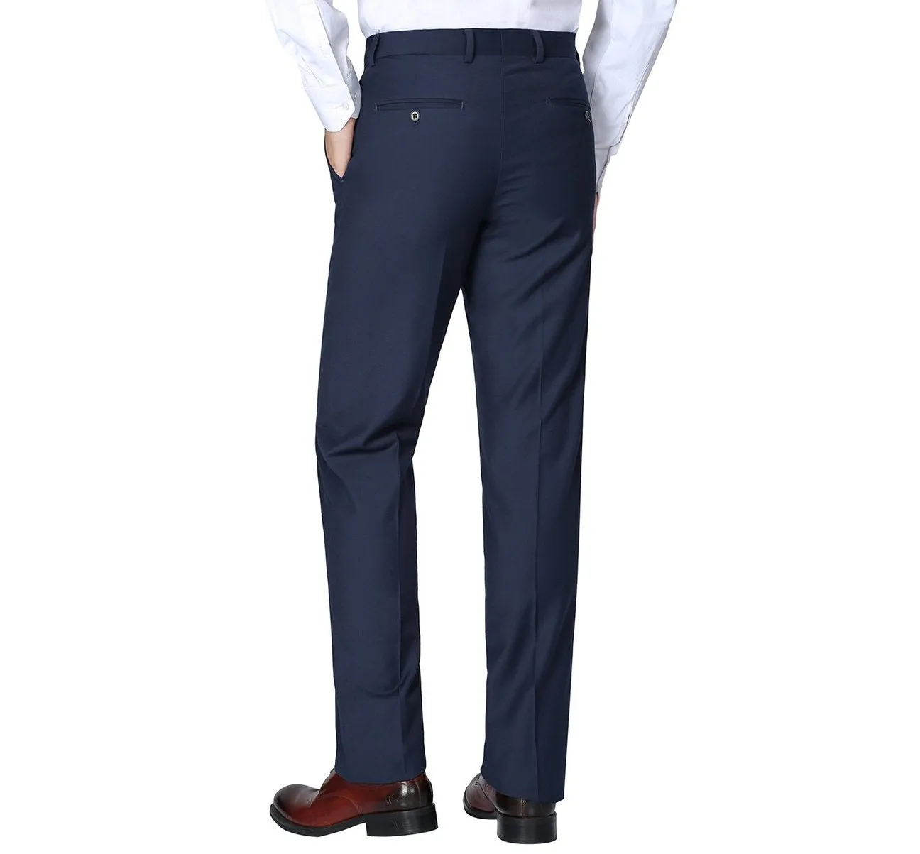 Alessandro Vitello by Renoir Navy Slim Fit Flat Front Suit Separate Pants 201-19