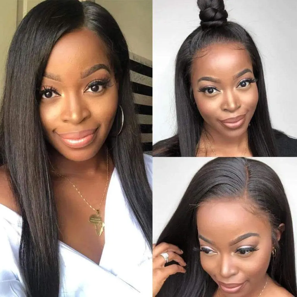 Angie Queen 13x4 Lace Front Wigs Peruvian Straight Human Hair Wigs 180% Density Pre-plucked