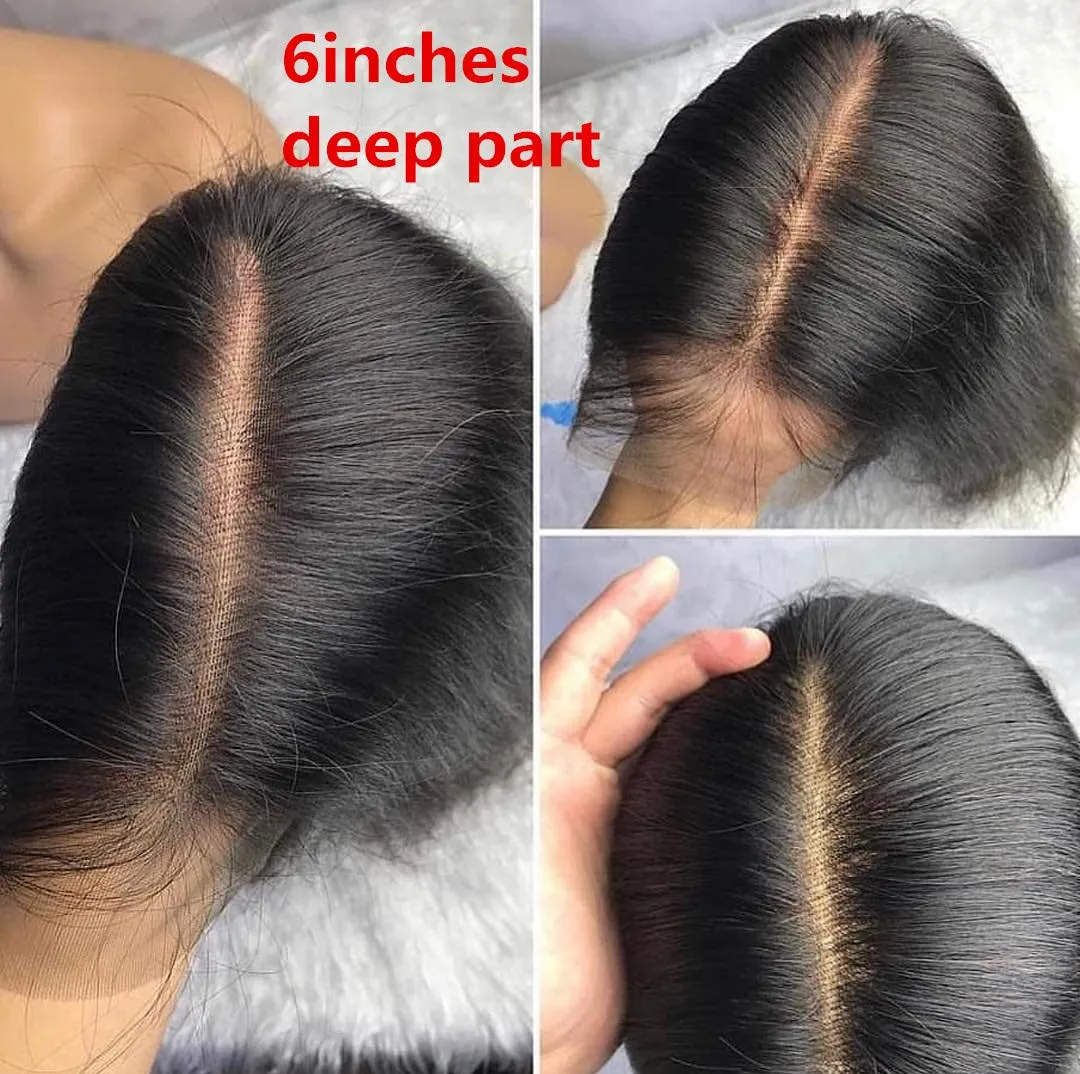 Angie Queen 13x6 Straight Part Short Bob Lace Front Wigs 200% Density Straight Glueless Human Hair Wig