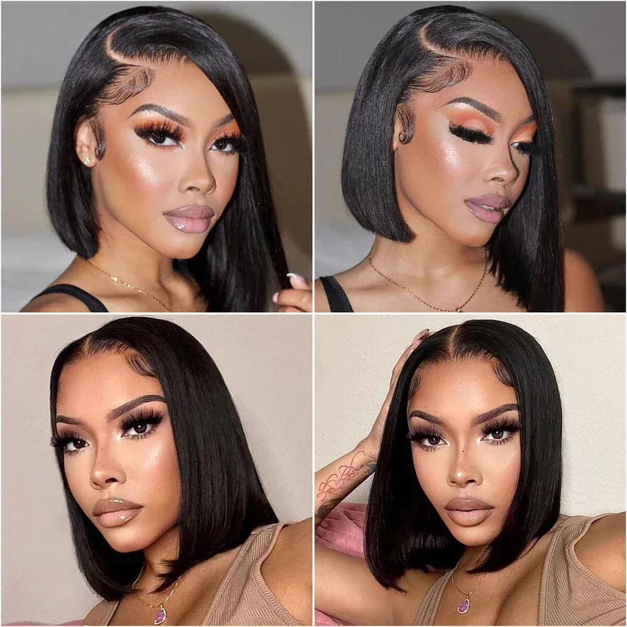 Angie Queen 200% Density Straight Hair Glueless 5x5 Lace Closure Bob Wig