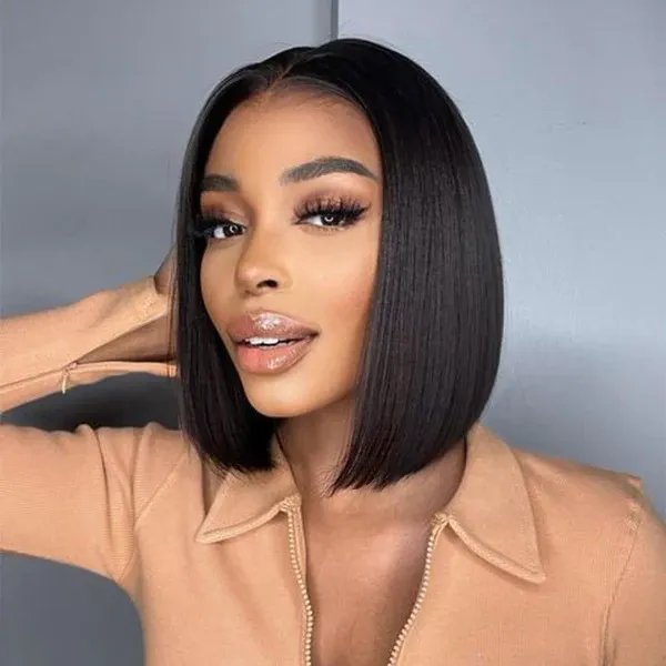 Angie Queen 200% Density Straight Hair Glueless 5x5 Lace Closure Bob Wig