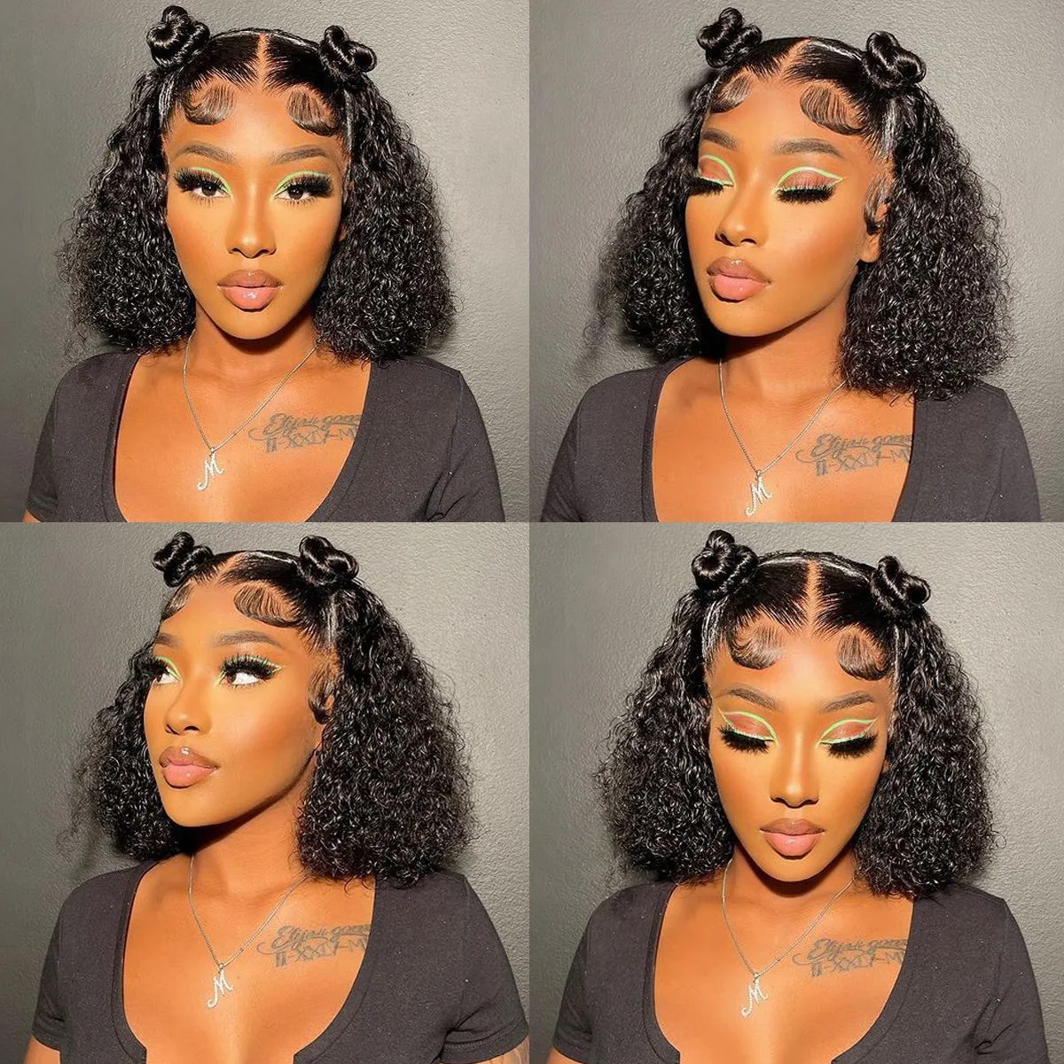 Angie Queen Curly wave 5x5 HD Short Bob Lace Glueless Wigs