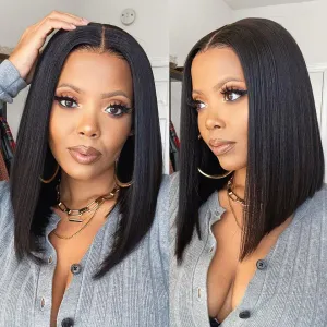 Angie Queen Transparent Lace Glueless 5x5 Closure Bob Wig Pre Plucked