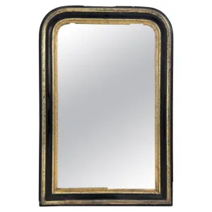 Antique French Distressed Black/Gold Louis Philippe Mirror