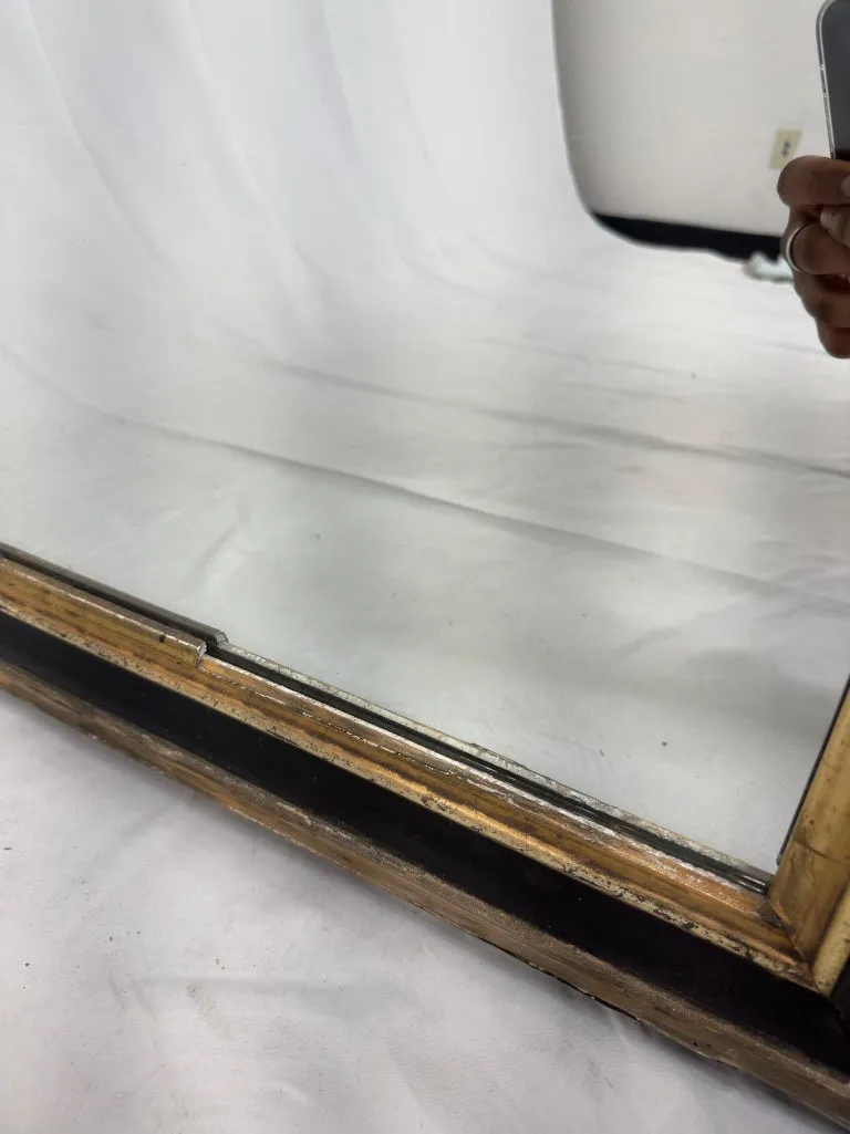 Antique French Distressed Black/Gold Louis Philippe Mirror