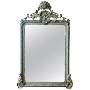Antique French Distressed Blue Louis Philippe Mirror
