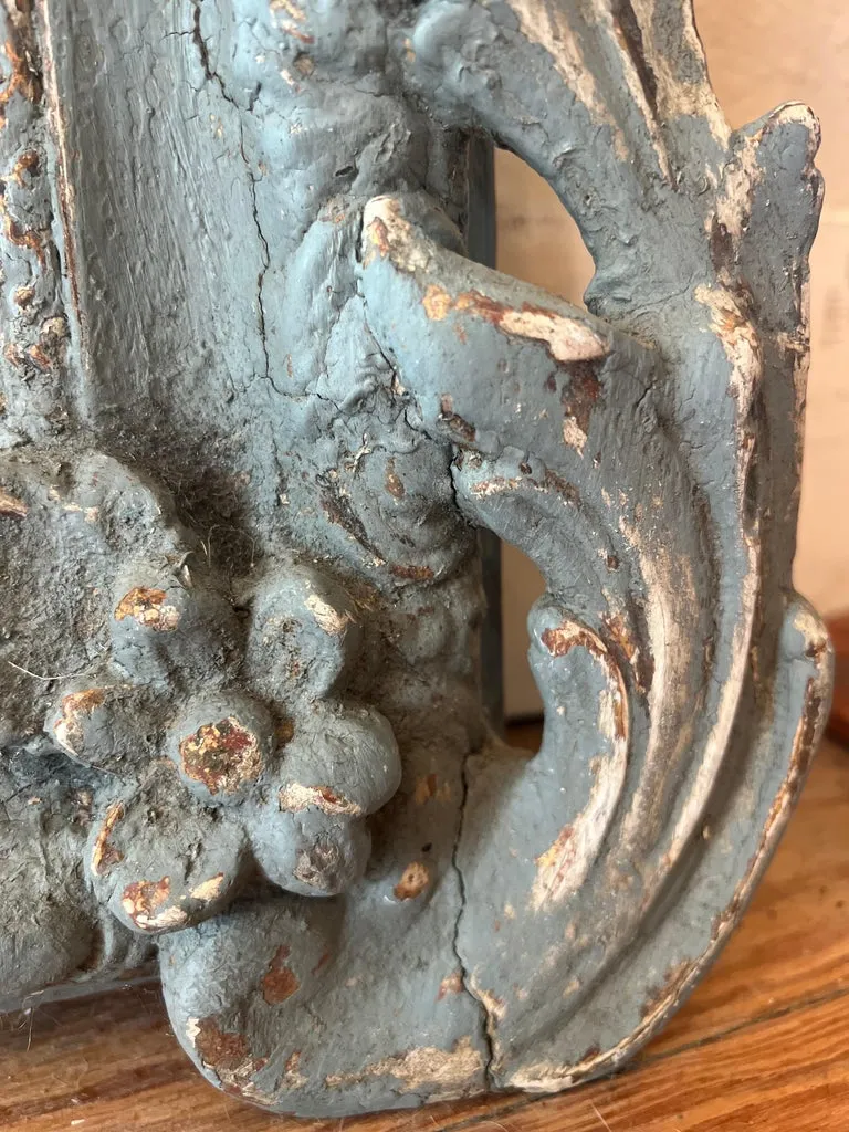 Antique French Distressed Blue Louis Philippe Mirror