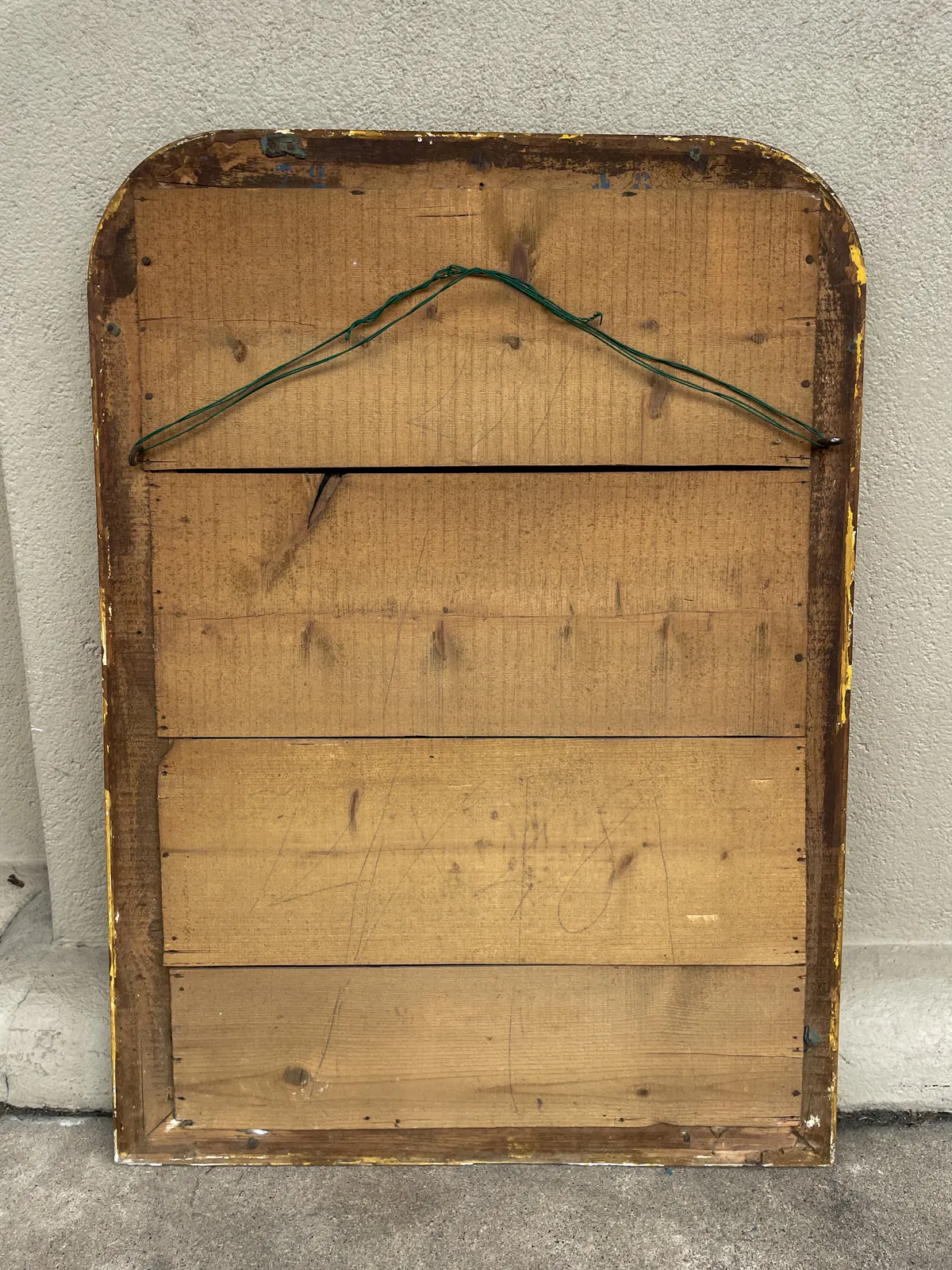 Antique French Distressed Gilt Louis Philippe Mirror with Floral Details
