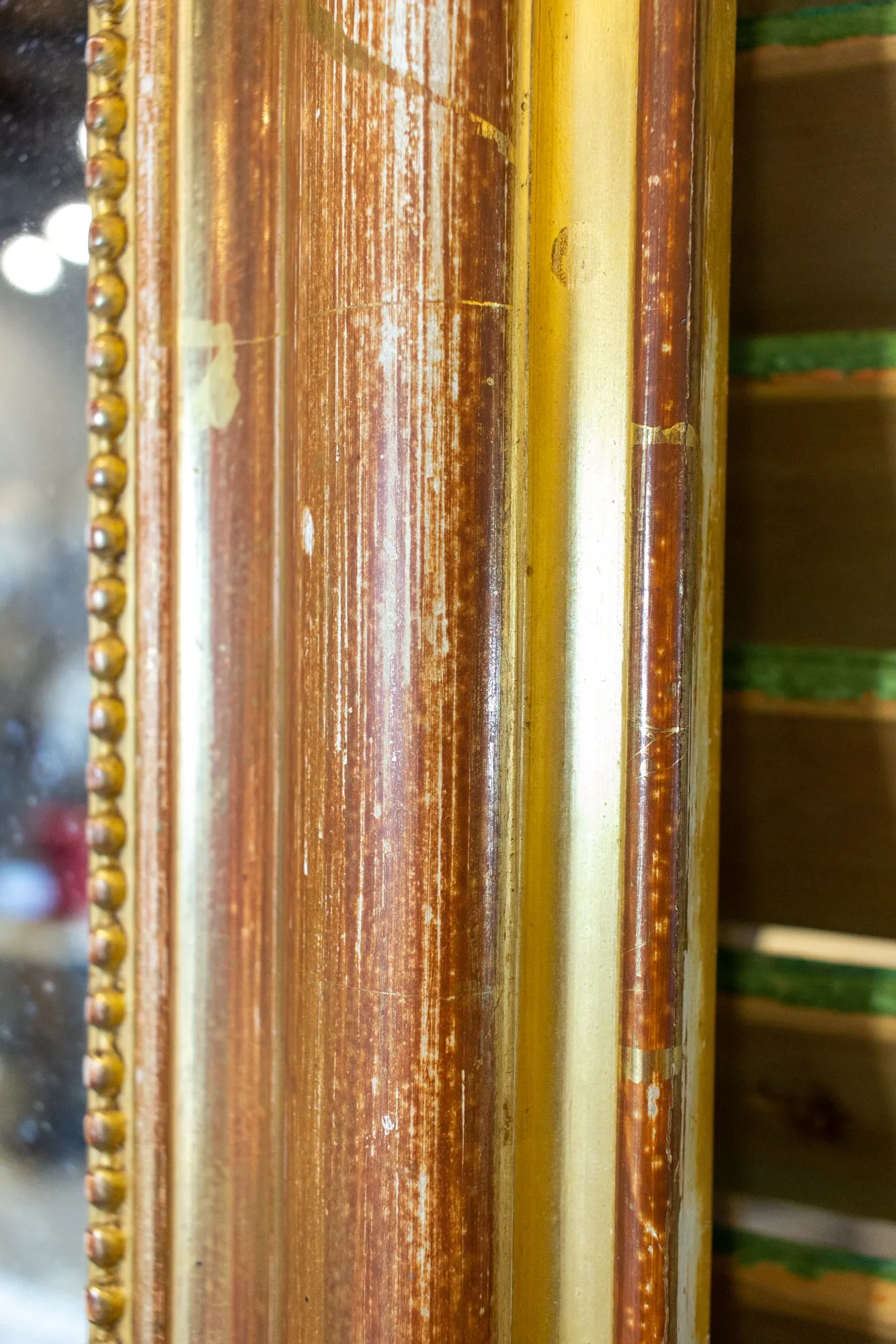 Antique French Gilt Louis Philippe Mirror with Floral Detail & Original Glass