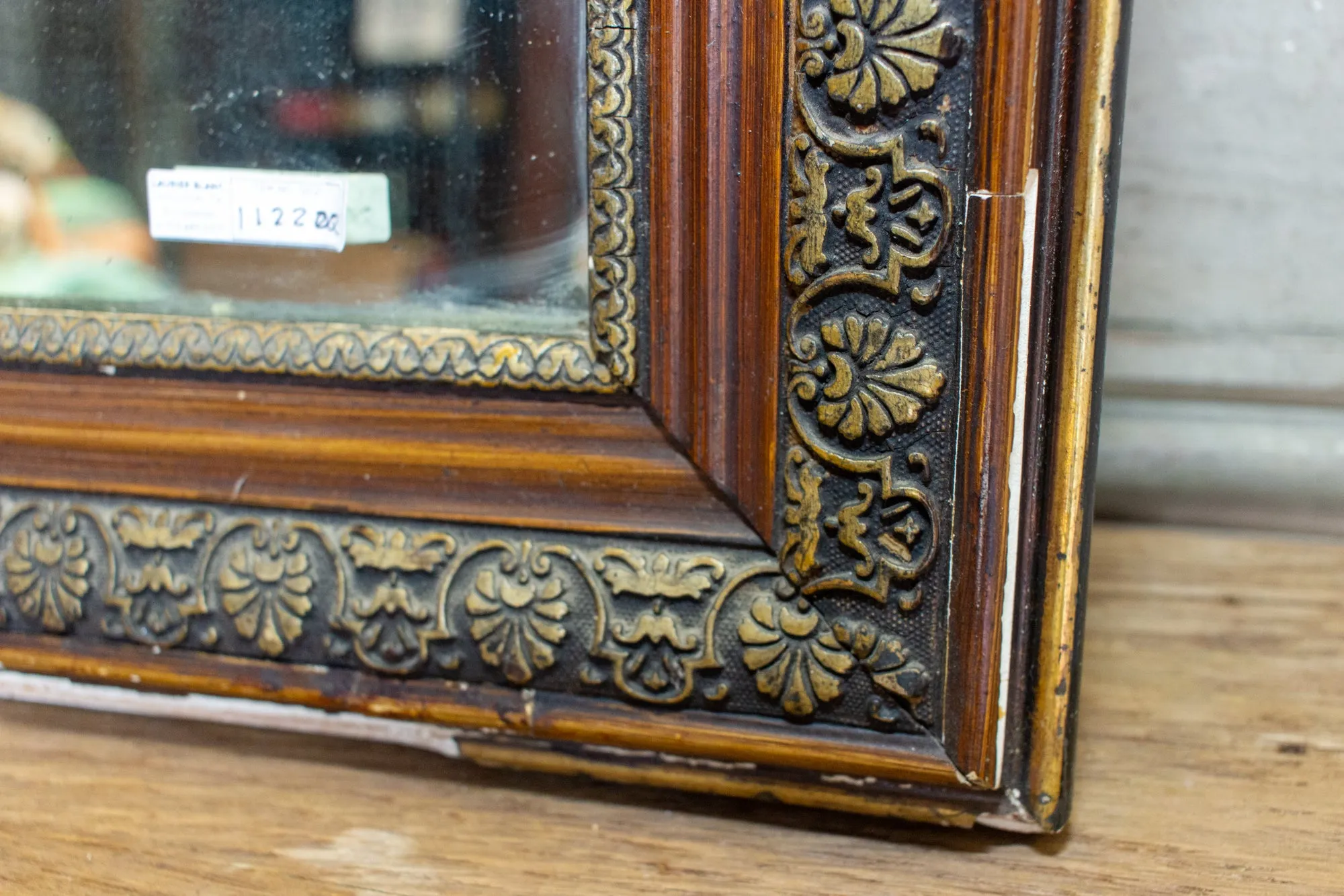 Antique French Louis Philippe Mirror with Gilt Edge and Original Glass