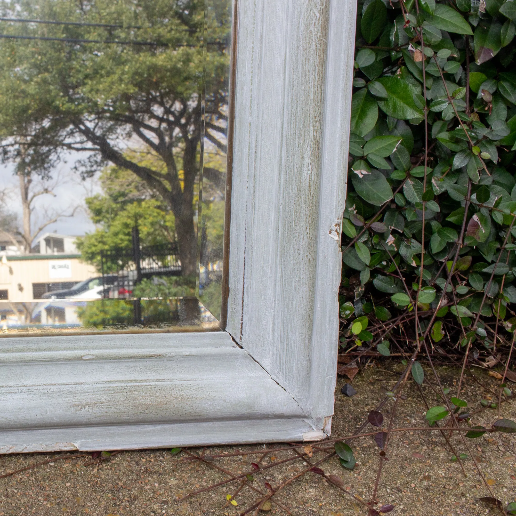 Antique French Painted Louis Philippe Mirror with Beveled Glass