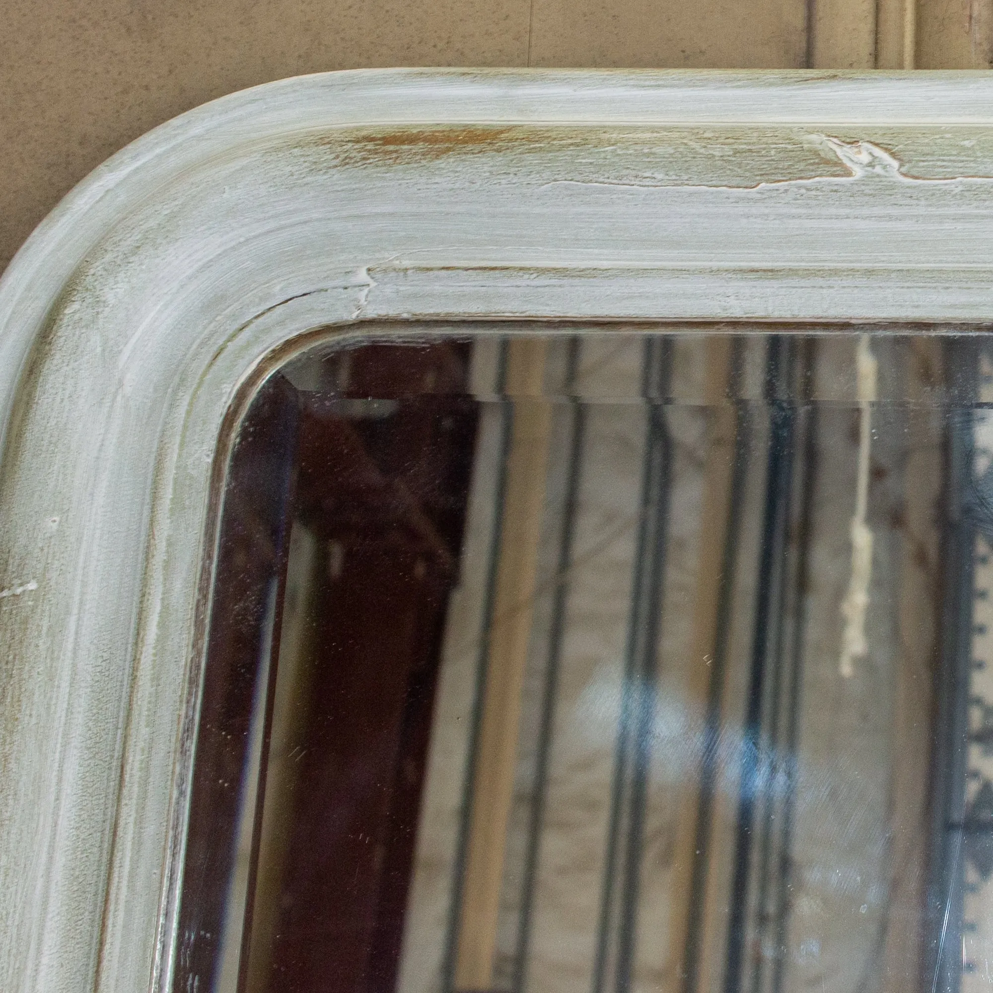 Antique French Painted Louis Philippe Mirror with Beveled Glass