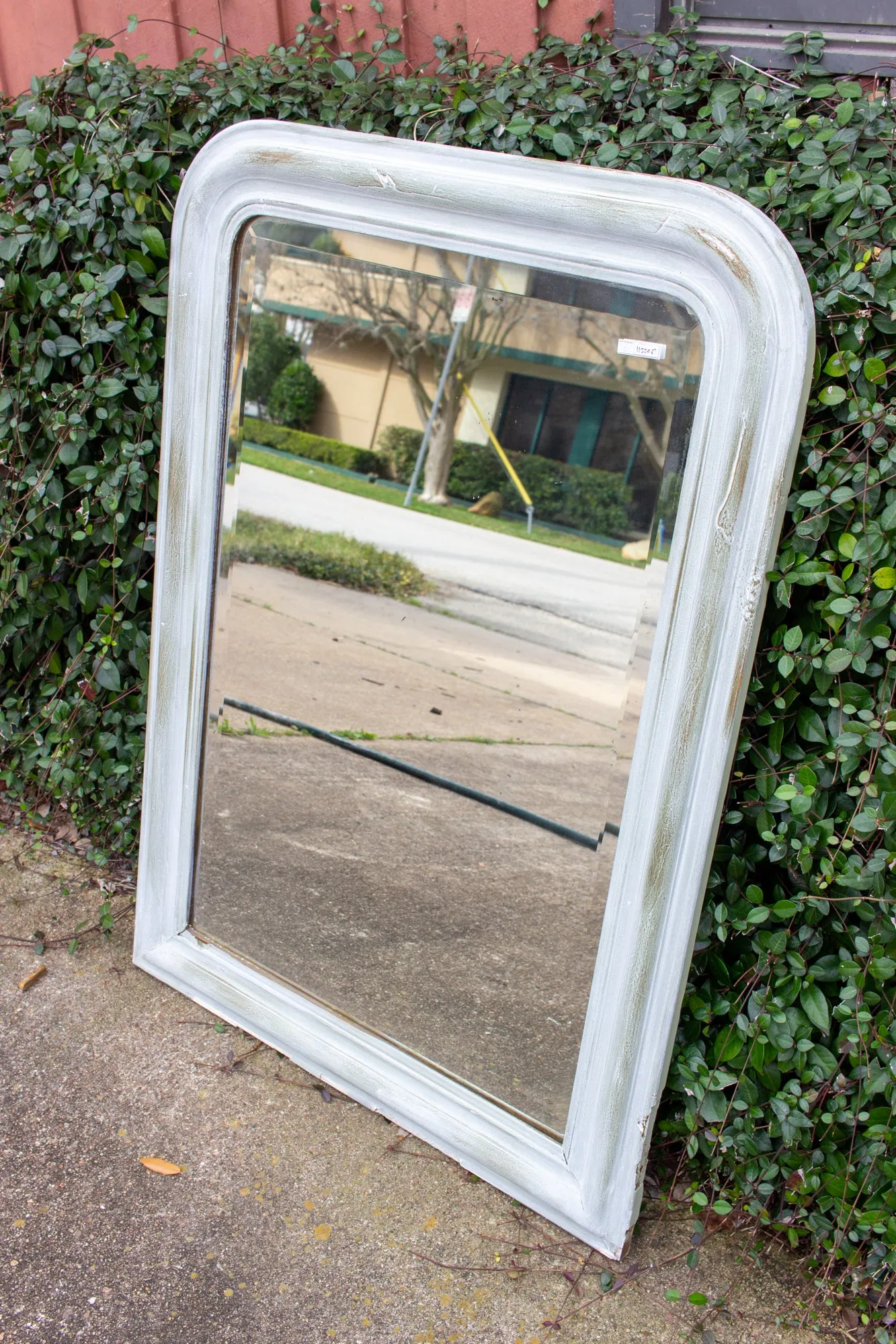 Antique French Painted Louis Philippe Mirror with Beveled Glass
