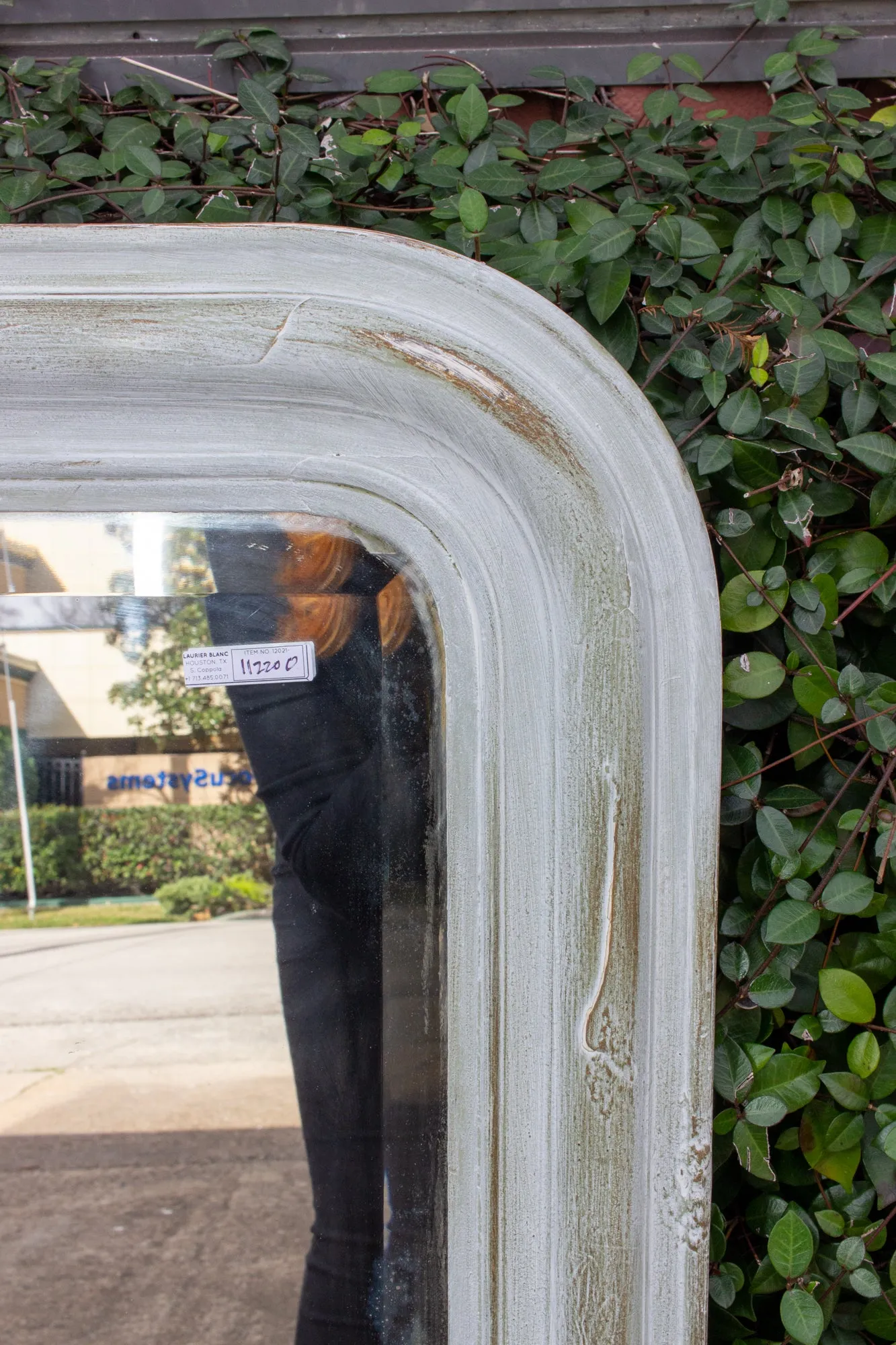 Antique French Painted Louis Philippe Mirror with Beveled Glass