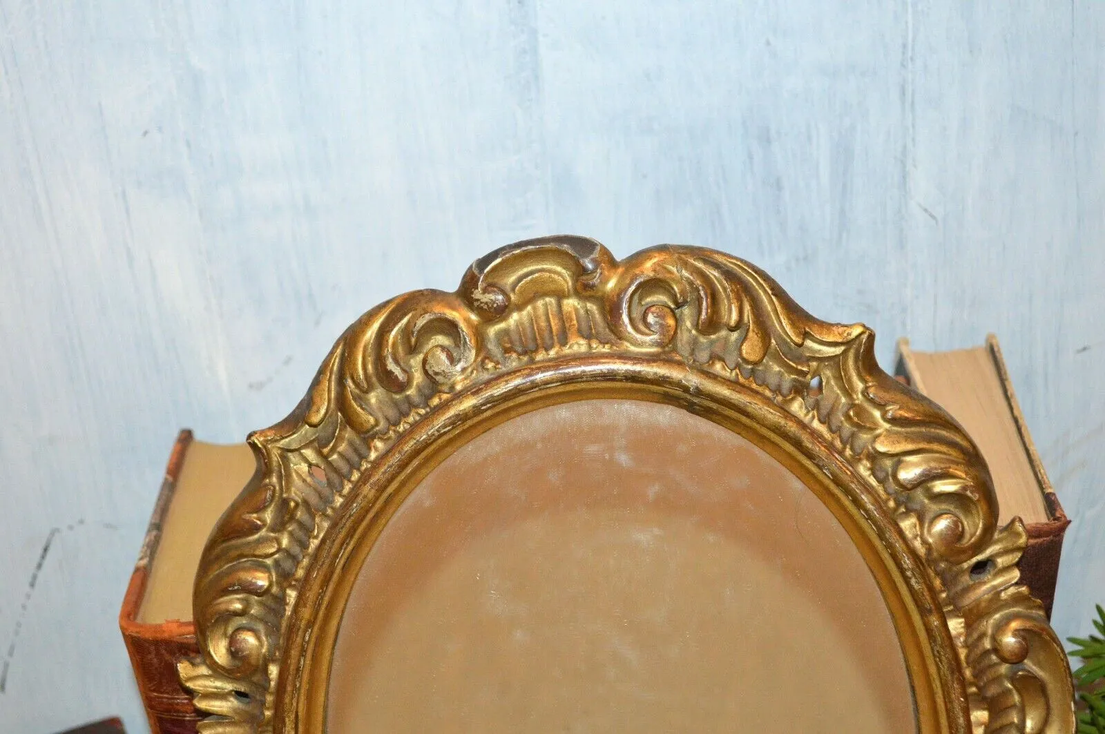 Antique French Paris Oval Mirror Gilt Florentine Wood Wall Mount A. Jousseaume