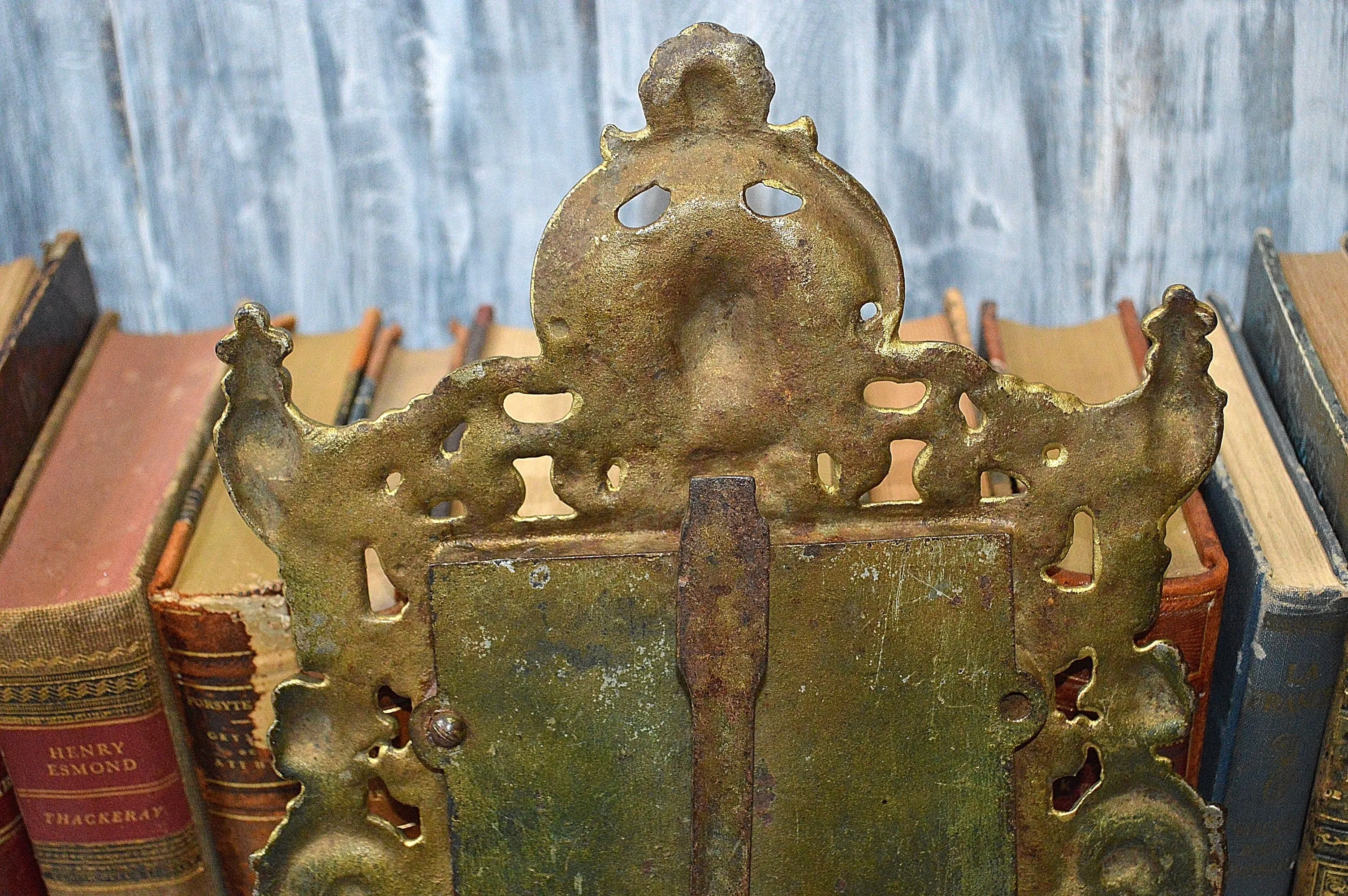 Antique French Standing Mirror Frame Lion Gargoyle Griffins Gilt Bronze Finish