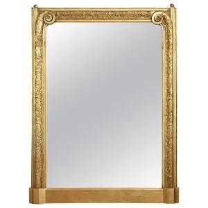 Antique Gilt Carved Wall Mirror with Scroll Details, circa 1870