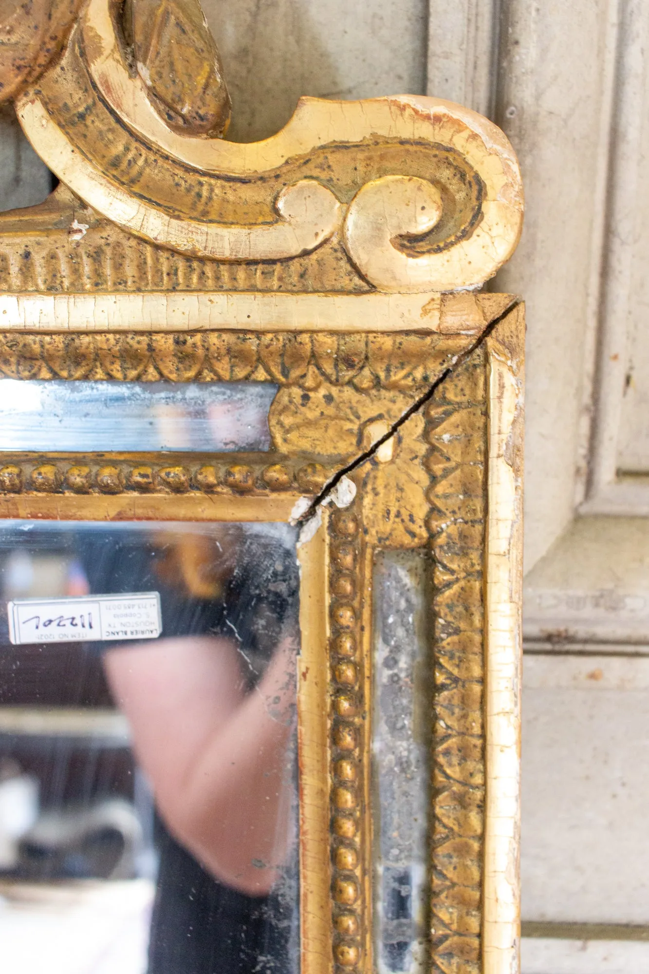 Antique Spanish Gilt Mirror with Open Carvings and Original Glass