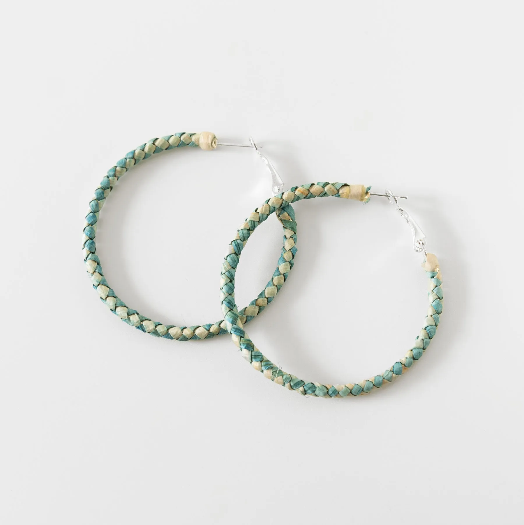 Aqua Braided Hoops