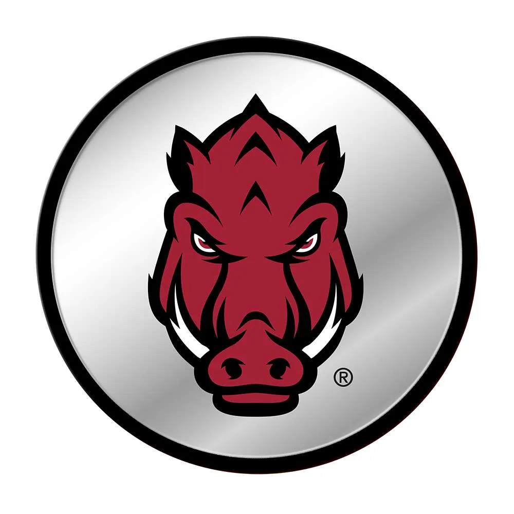 Arkansas Razorbacks: Tusk Stare - Modern Disc Mirrored Wall Sign