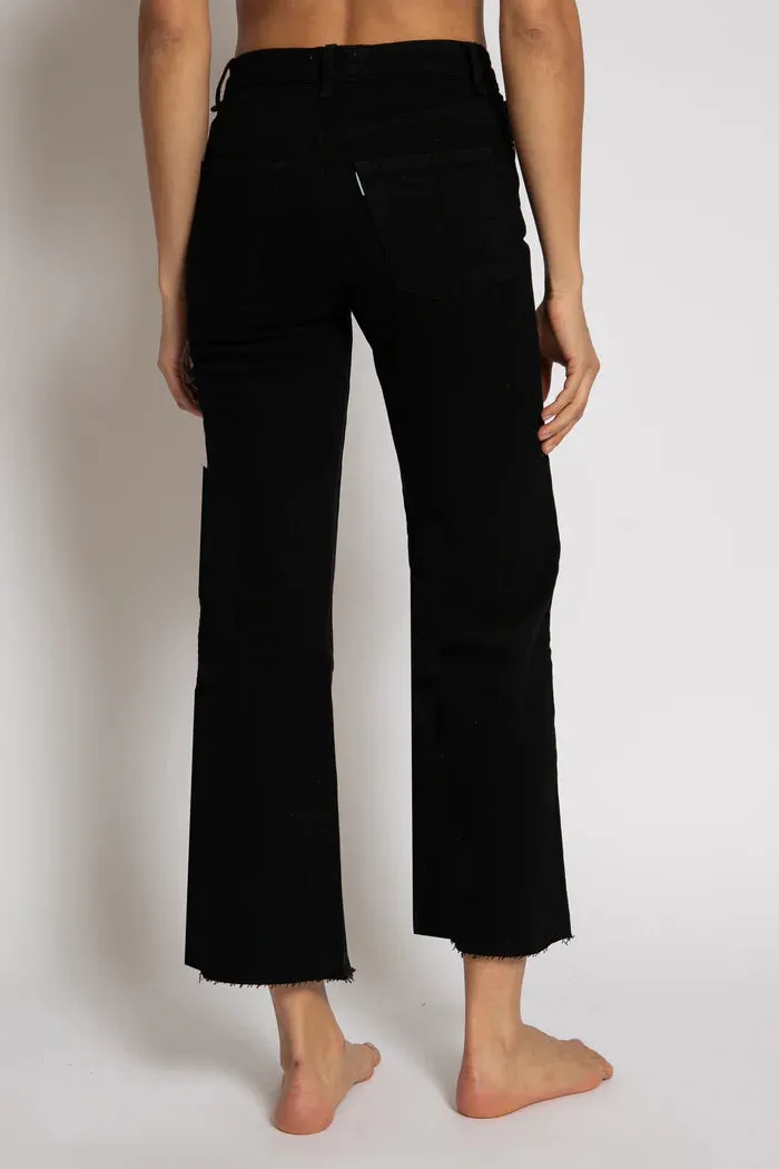 ASKK NY - Slim Crop Wide Leg Jean (Black Resin)