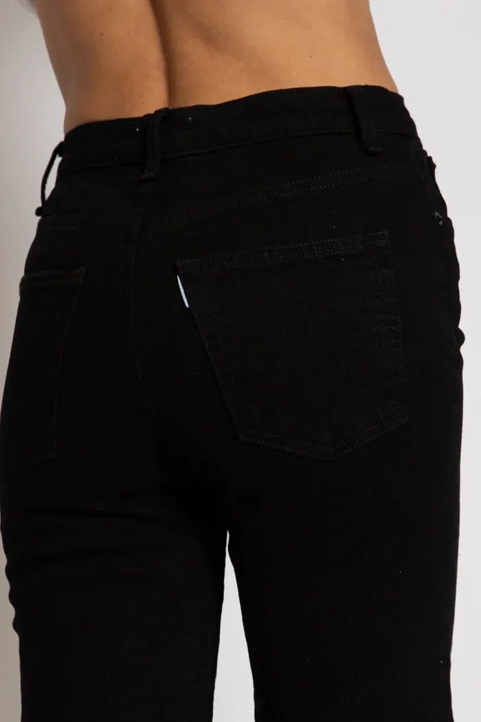 ASKK NY - Slim Crop Wide Leg Jean (Black Resin)