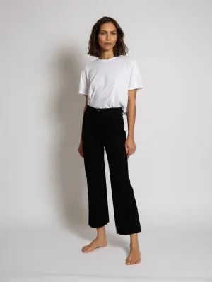 ASKK NY - Slim Crop Wide Leg Jean (Black Resin)