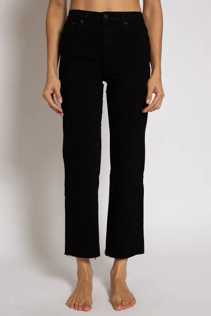 ASKK NY - Slim Crop Wide Leg Jean (Black Resin)