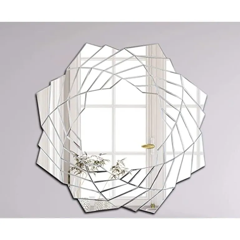 Asymmetric Leaf Shaped Wall Mirror
