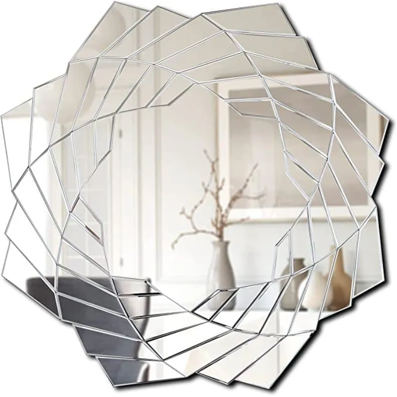 Asymmetric Leaf Shaped Wall Mirror