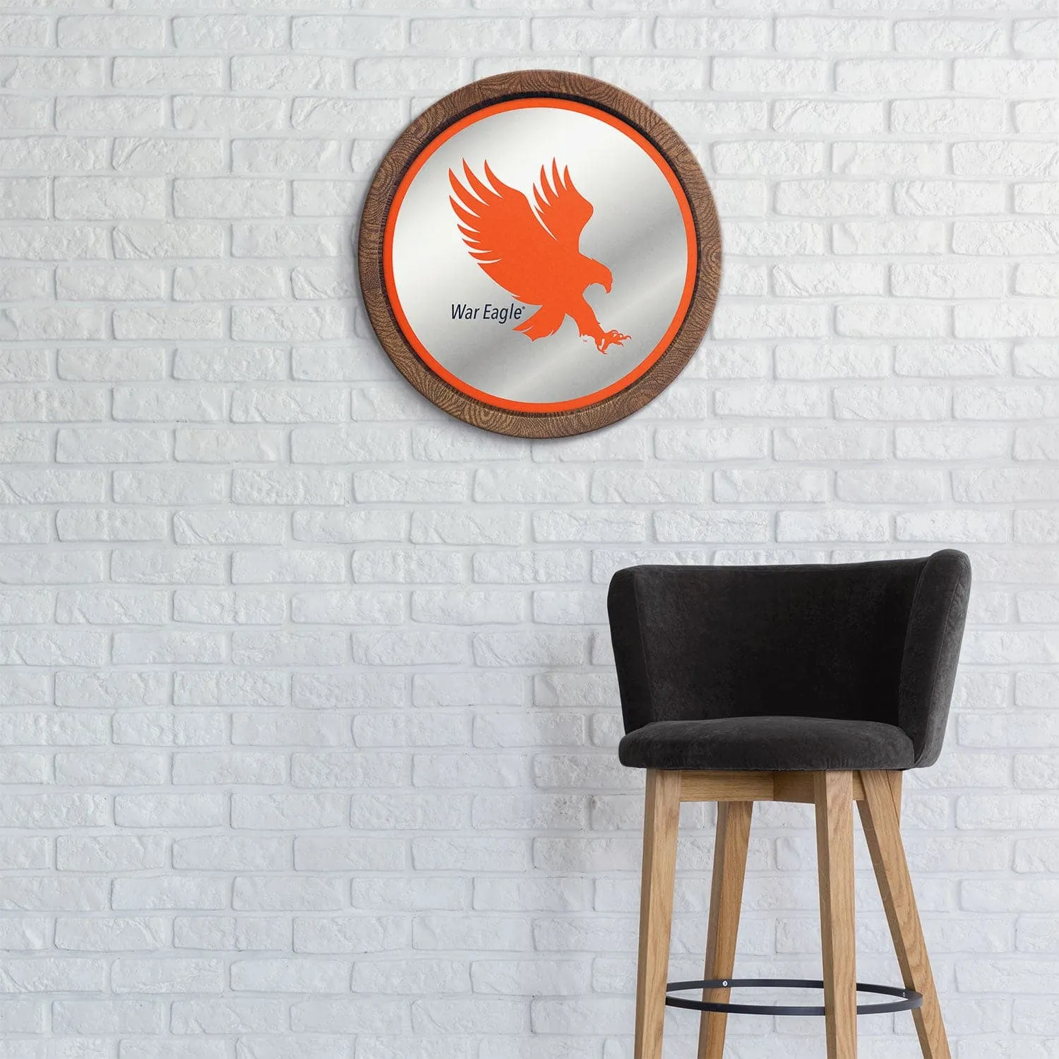 Auburn Tigers: Mascot - "Faux" Barrel Top Mirrored Wall Sign