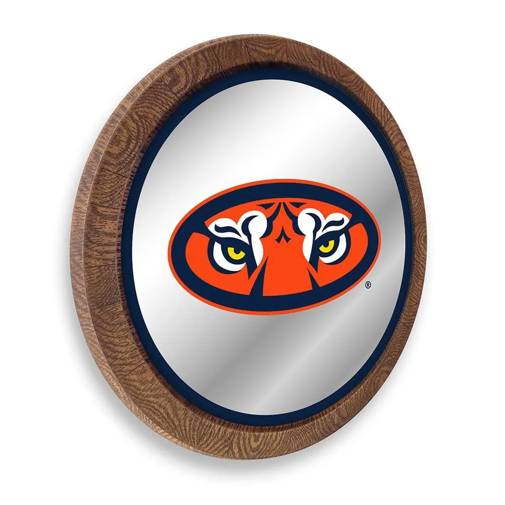 Auburn Tigers: Mascot - "Faux" Barrel Top Mirrored Wall Sign