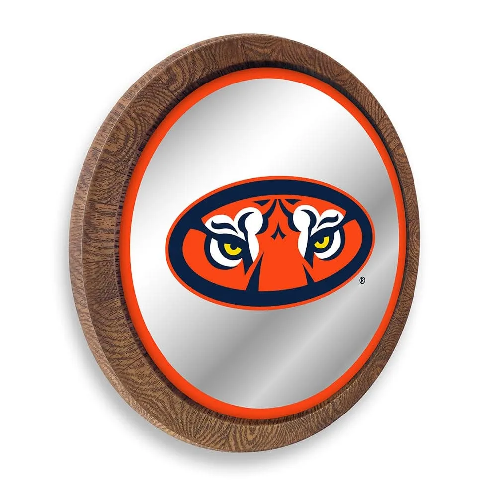 Auburn Tigers: Mascot - "Faux" Barrel Top Mirrored Wall Sign