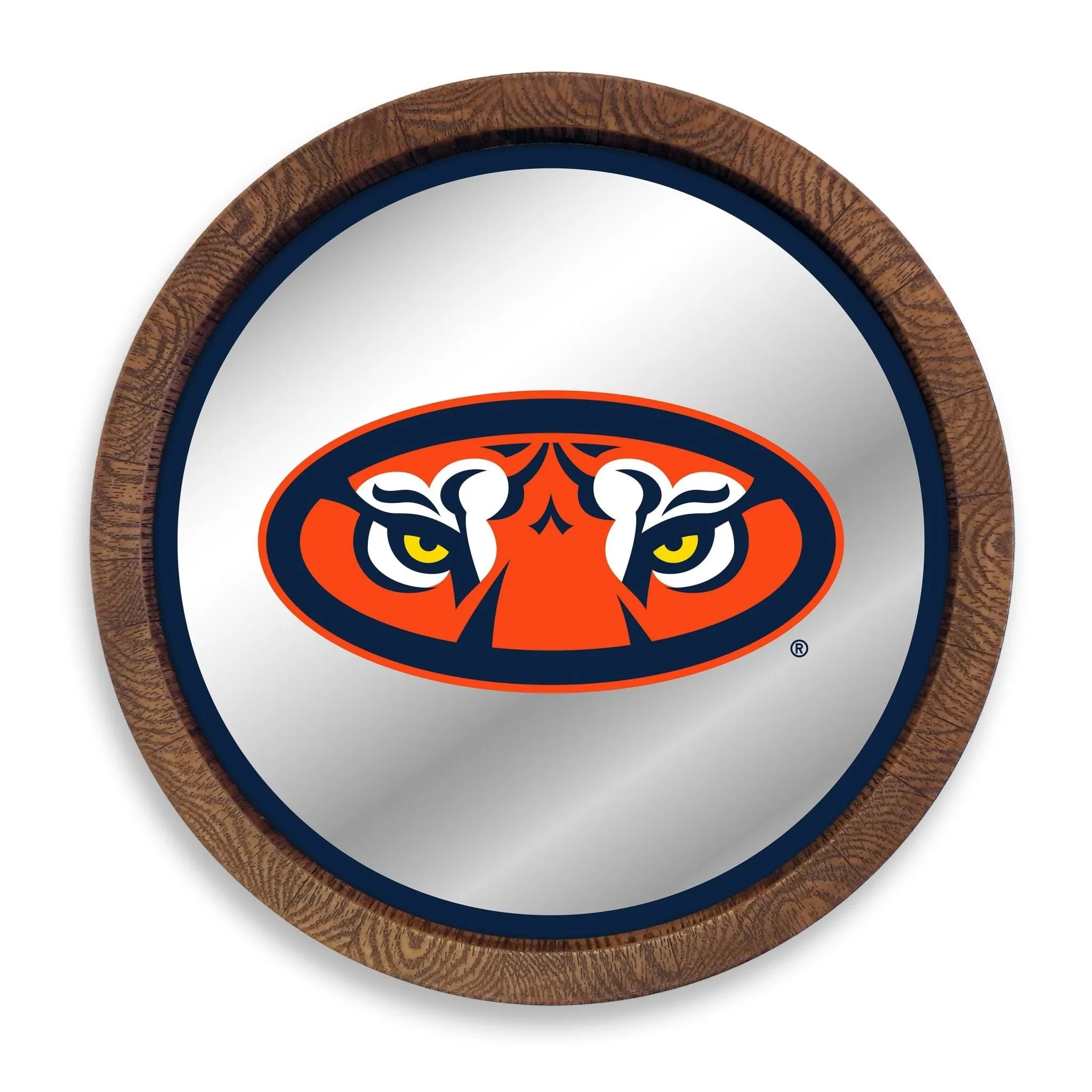 Auburn Tigers: Mascot - "Faux" Barrel Top Mirrored Wall Sign