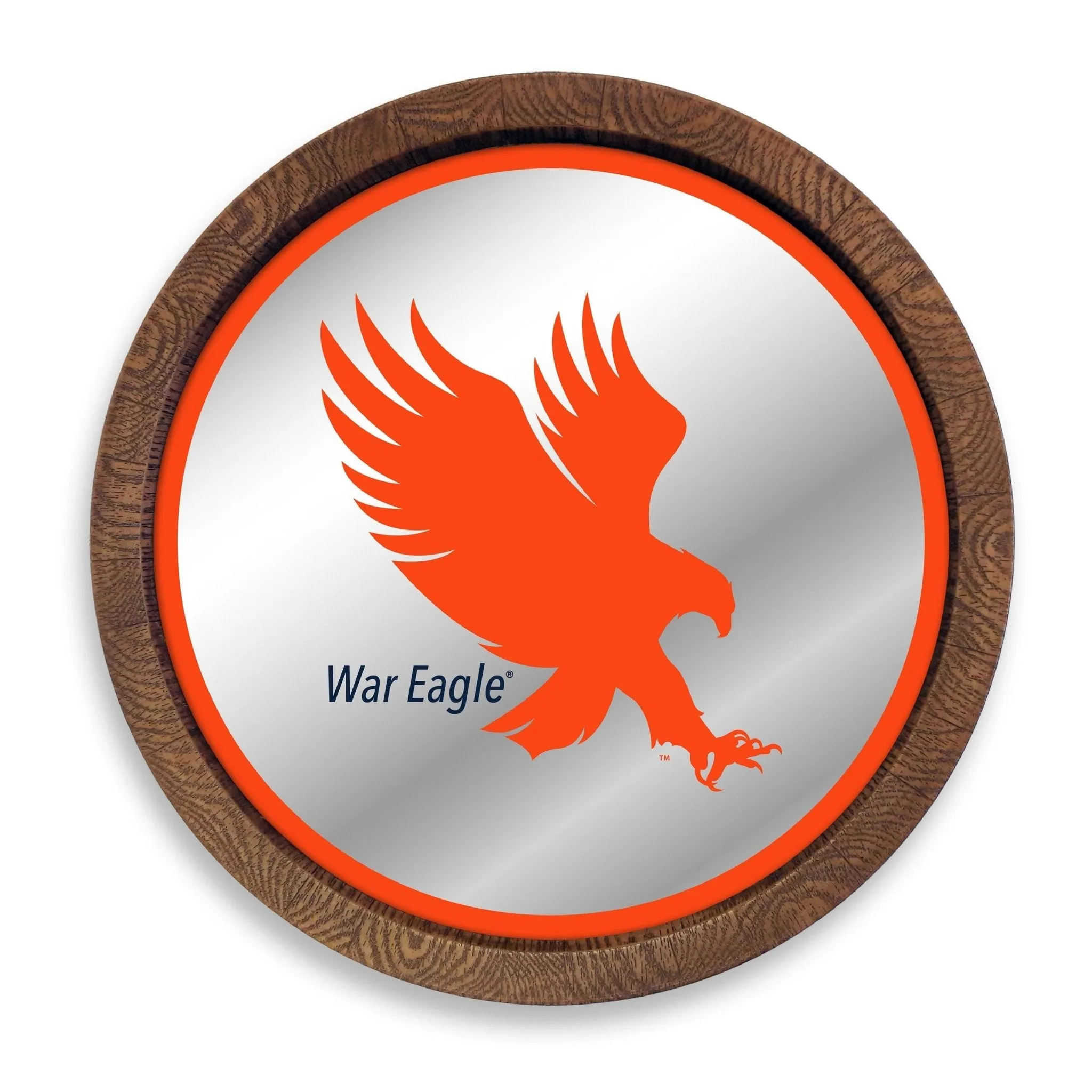 Auburn Tigers: Mascot - "Faux" Barrel Top Mirrored Wall Sign