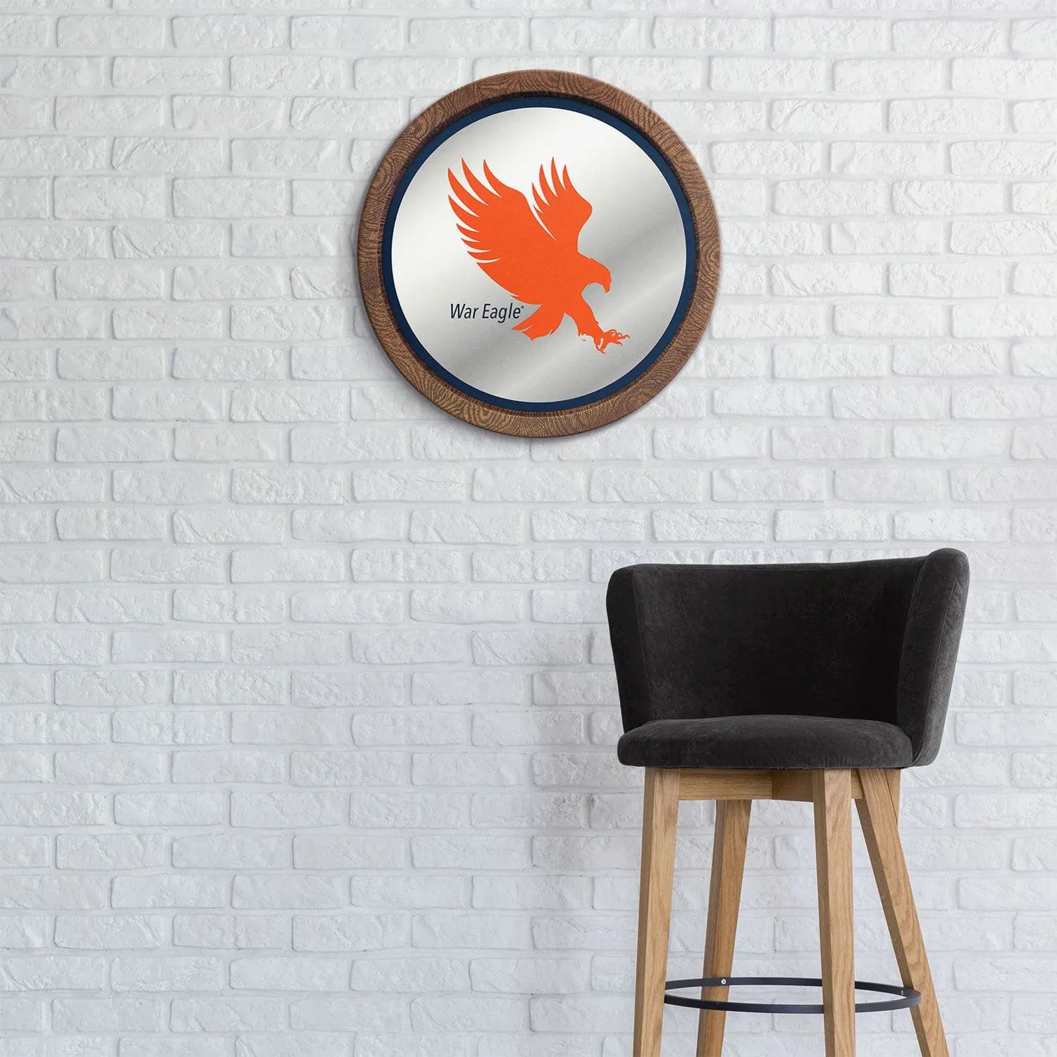 Auburn Tigers: Mascot - "Faux" Barrel Top Mirrored Wall Sign