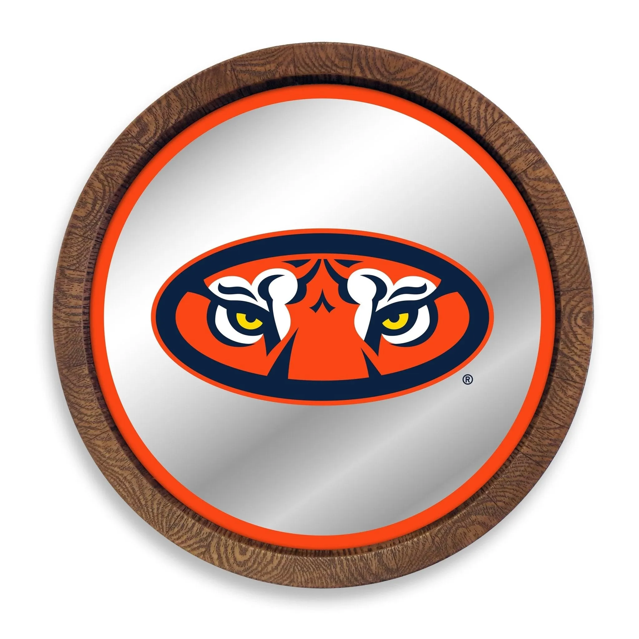 Auburn Tigers: Mascot - "Faux" Barrel Top Mirrored Wall Sign
