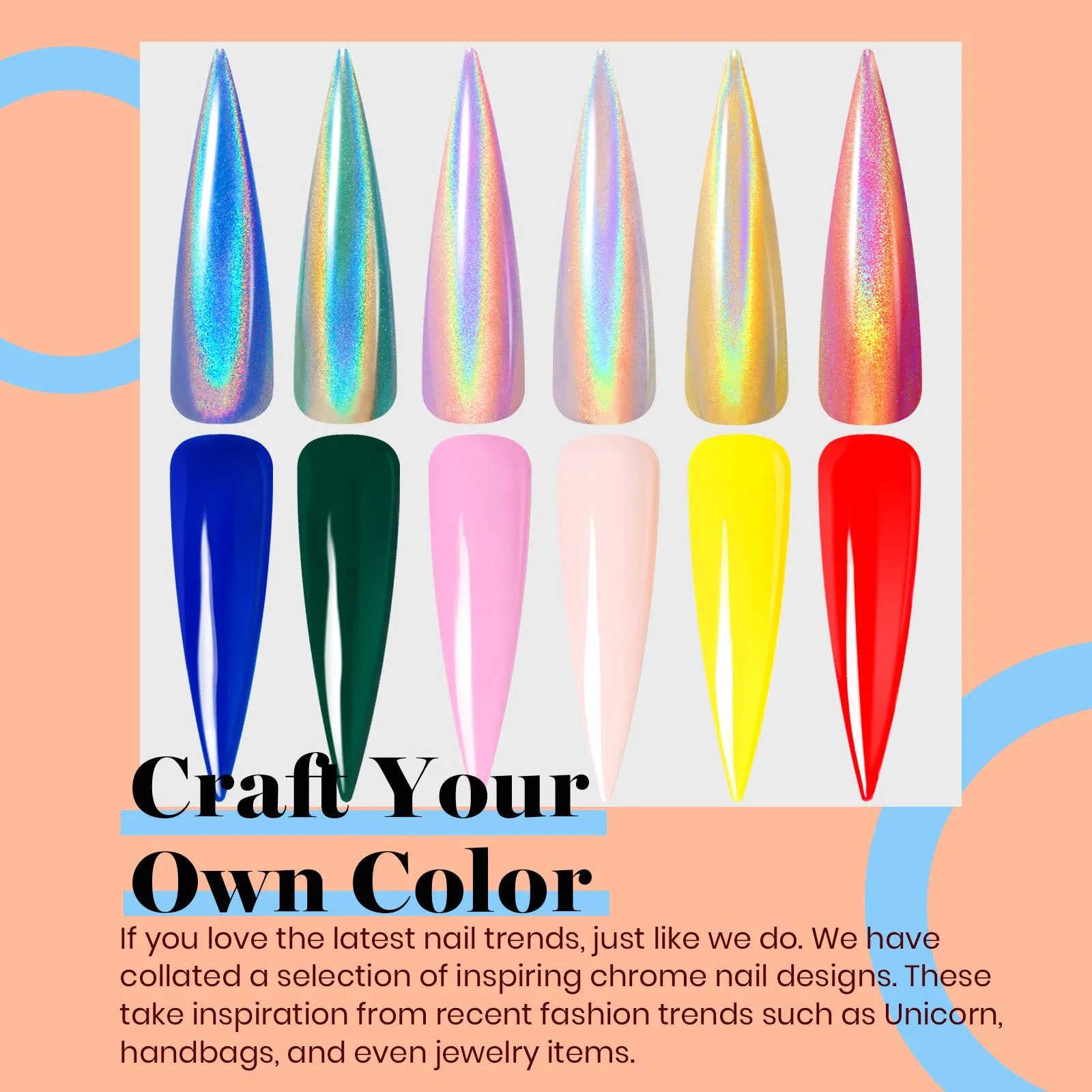 Aurora Iridescent- Holographic Chrome Nail Powder Kit