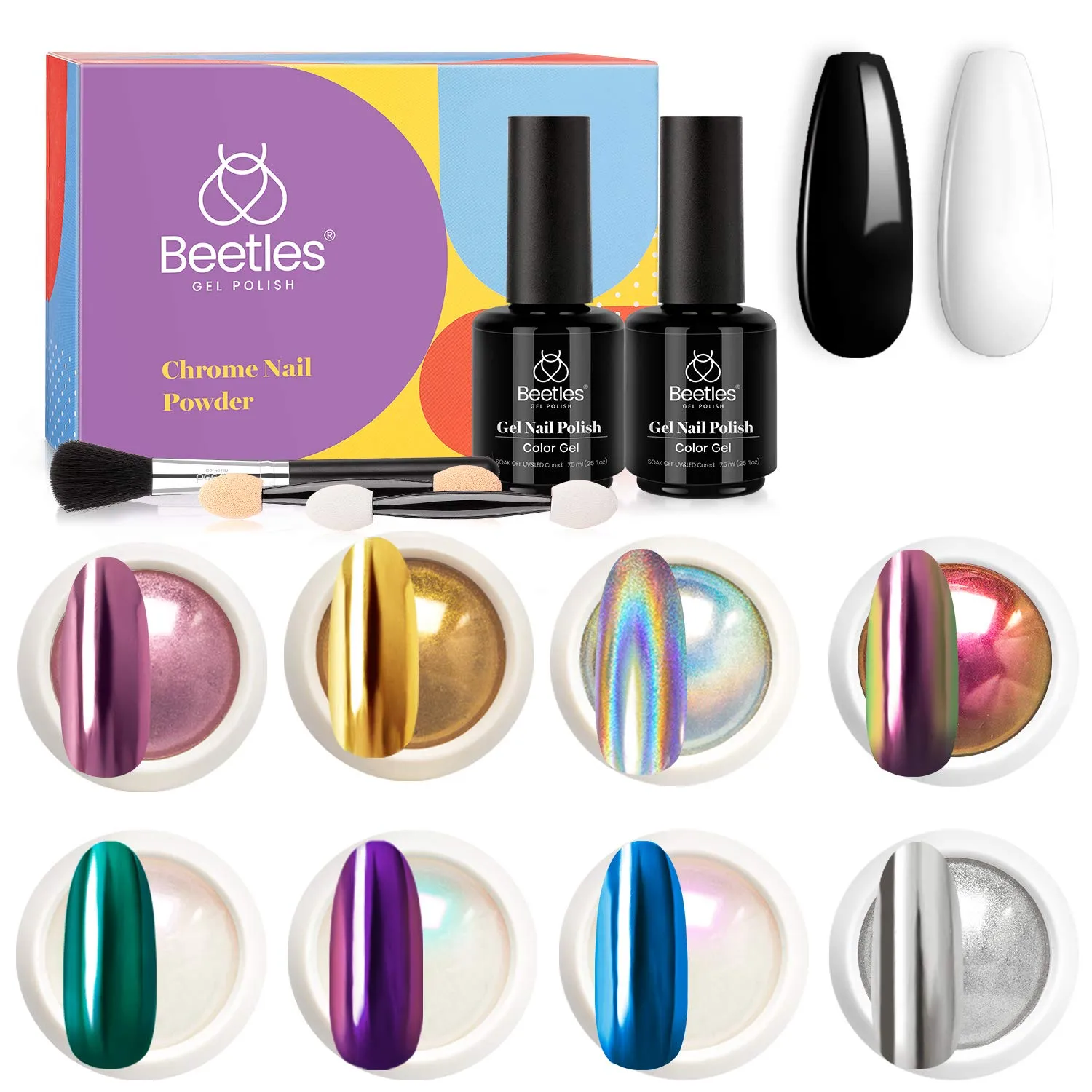 Aurora Iridescent- Holographic Chrome Nail Powder Kit