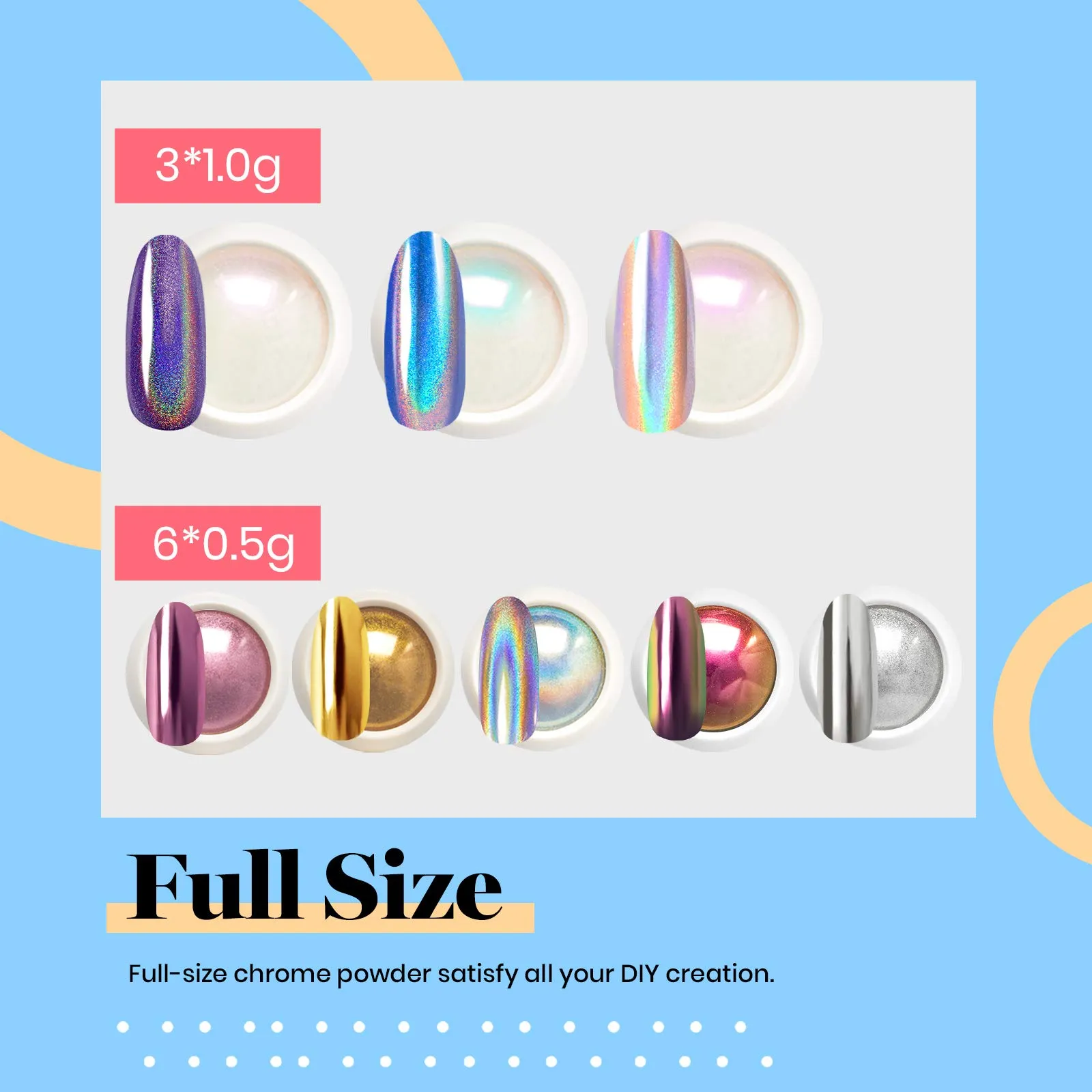 Aurora Iridescent- Holographic Chrome Nail Powder Kit
