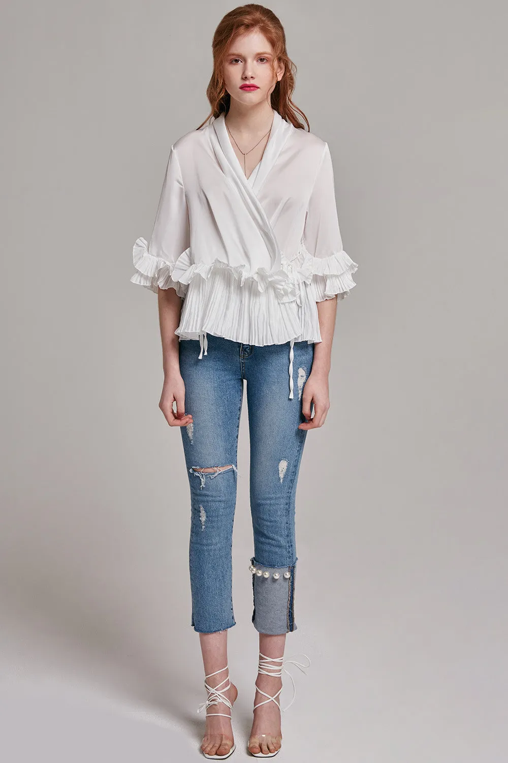 Ava Silky Wrap Top