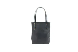 AVERY LEATHER TOTE BAG - SLIM MEDIUM - BLACK BISON